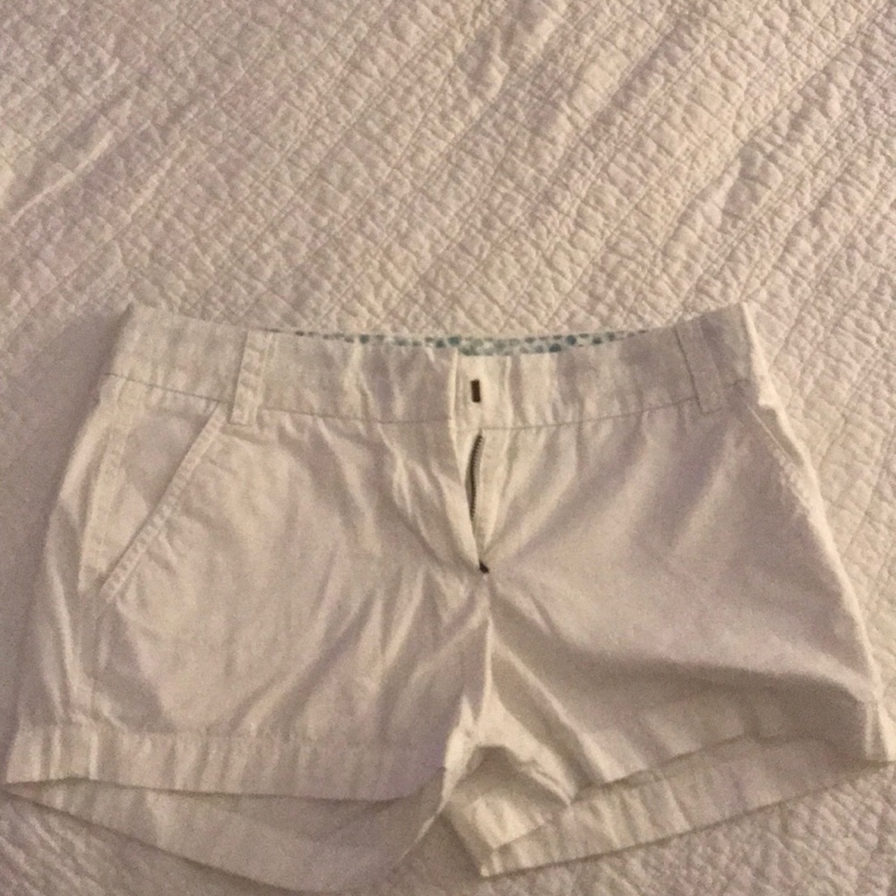 J crew cotton white chino shorts